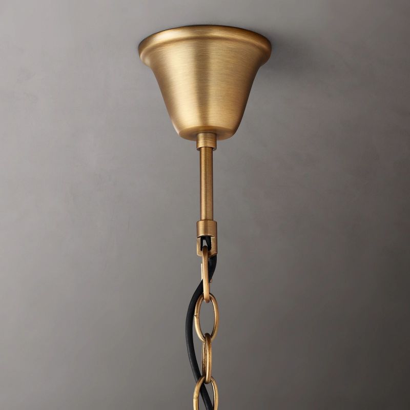 19th Century Rococo Iron & Crystal Round Chandelier - 33"