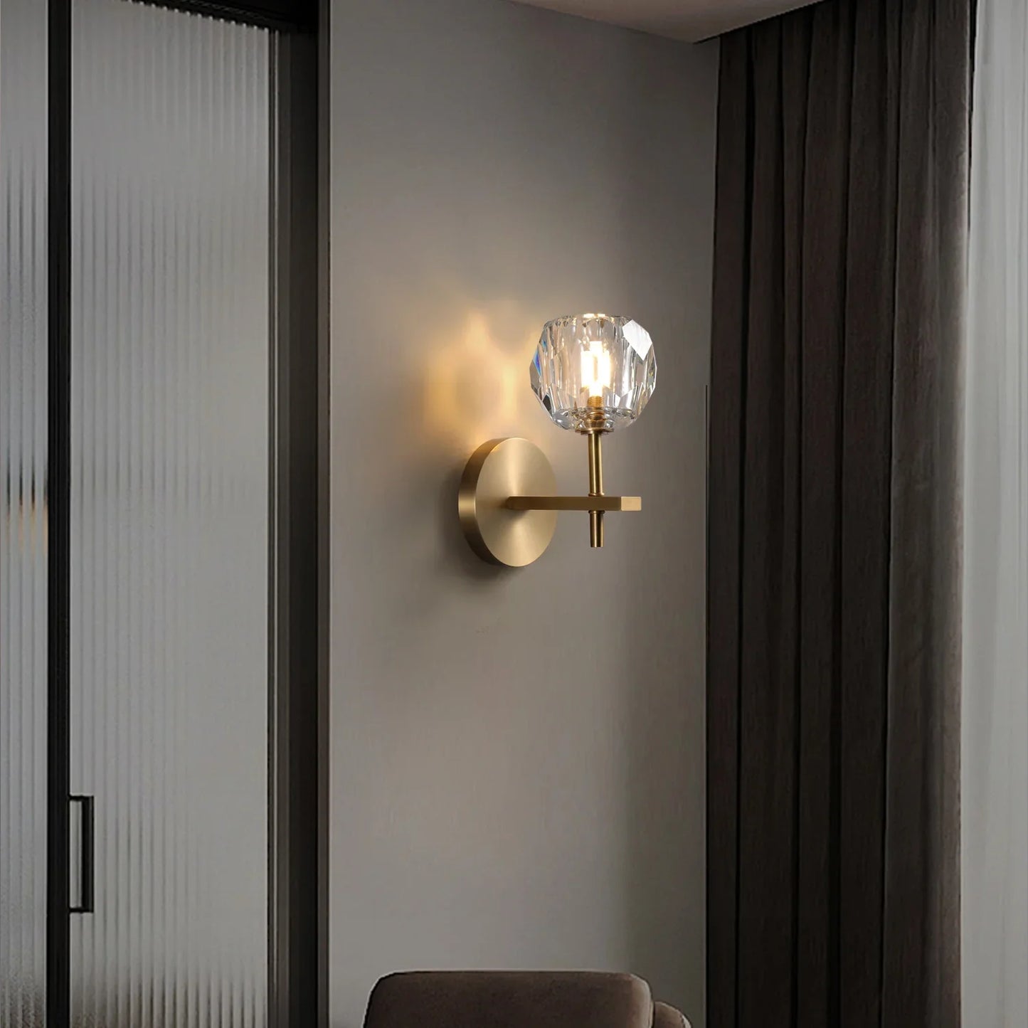 Seaver Clear Glass Short Wall Sconce