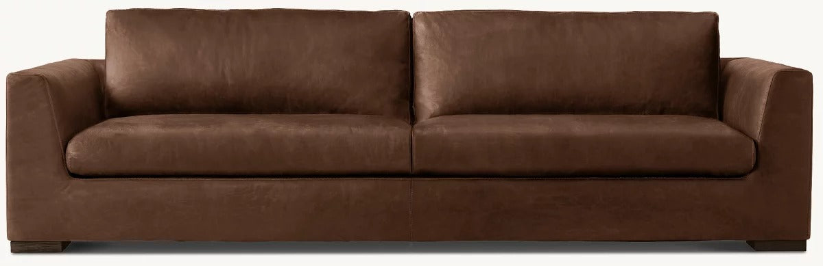 Modena Leather Taper Arm Sofa