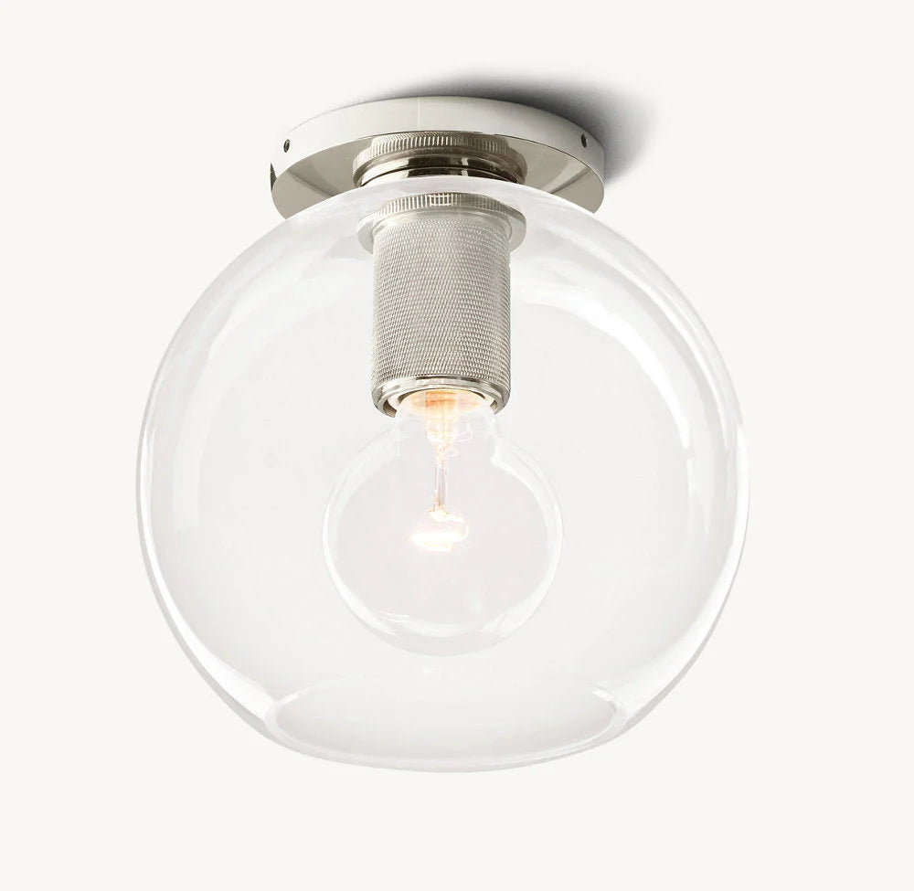 UTILITARRE GLOBE SHADE FLUSHMOUNT