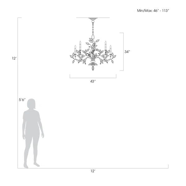 Alice Candle Round Chandelier 43"
