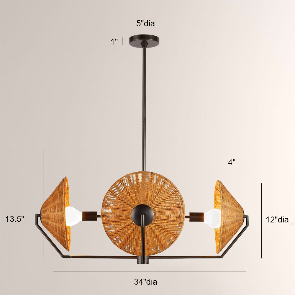 Camilla Round Rattan Chandelier
