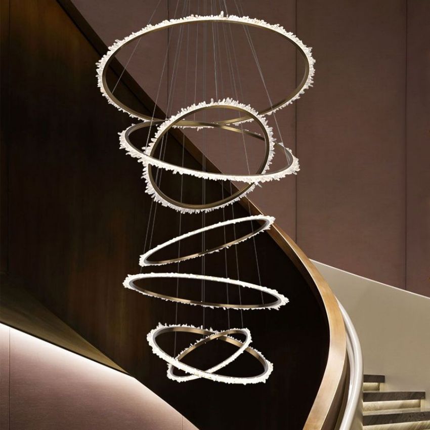 Daltree Crystal Cluster Multi ring chandelier