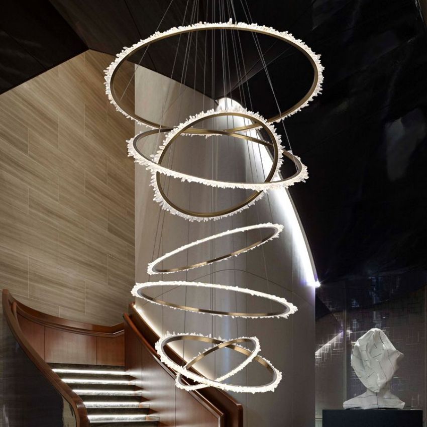 Daltree Crystal Cluster Multi ring chandelier