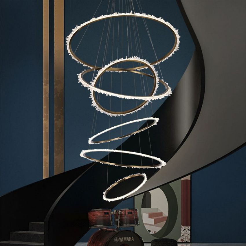 Daltree Crystal Cluster Multi ring chandelier