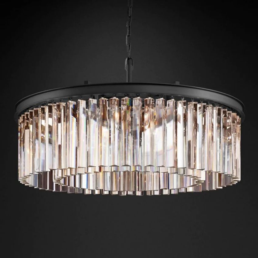 French Classicm  Round Chandelier 32"D/43"D,Art Deco Chandelier,1920s Odeon Chandelier