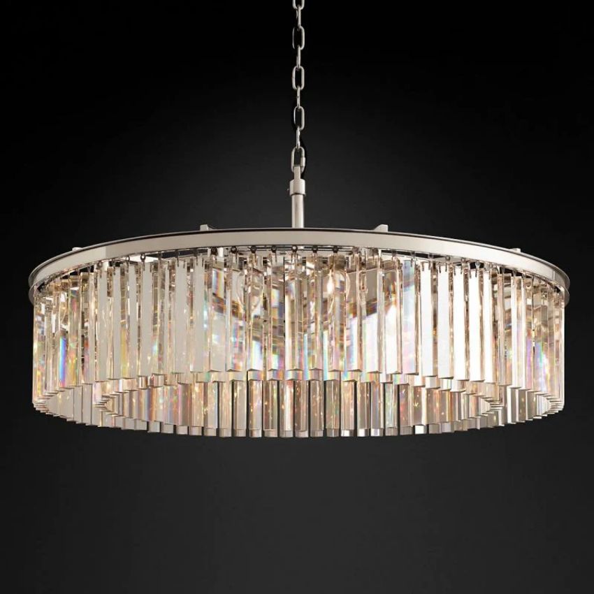 French Classicm  Round Chandelier 32"D/43"D,Art Deco Chandelier,1920s Odeon Chandelier