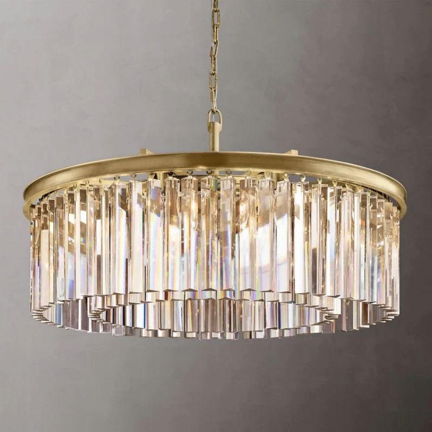 French Classicm  Round Chandelier 32"D/43"D,Art Deco Chandelier,1920s Odeon Chandelier