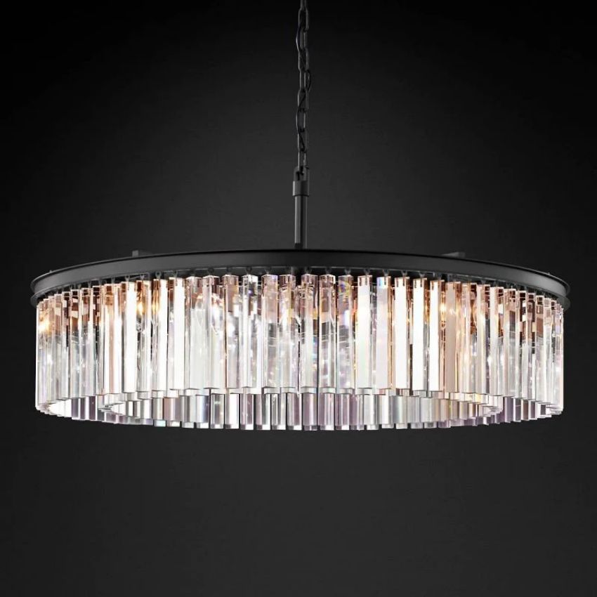 French Classicm  Round Chandelier 32"D/43"D,Art Deco Chandelier,1920s Odeon Chandelier