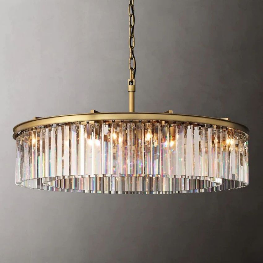 French Classicm  Round Chandelier 32"D/43"D,Art Deco Chandelier,1920s Odeon Chandelier
