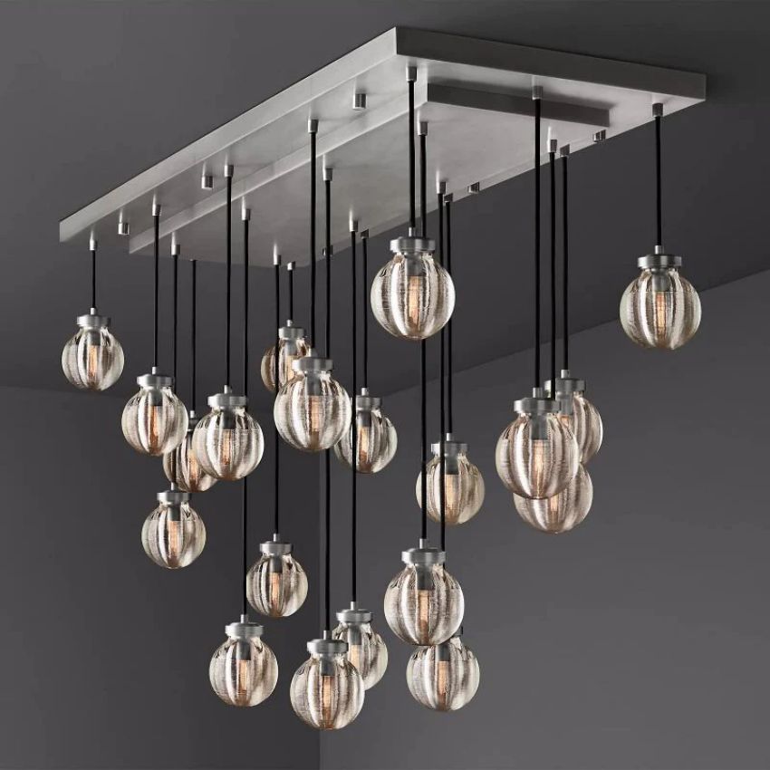 Alieen Pearl Ball Rectangular Chandelier 54”