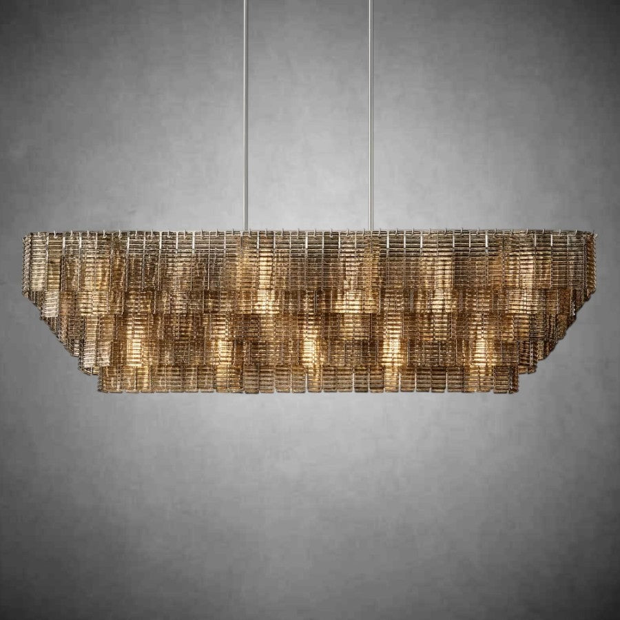 Siri Smoke Rectangle Chandelier 77"