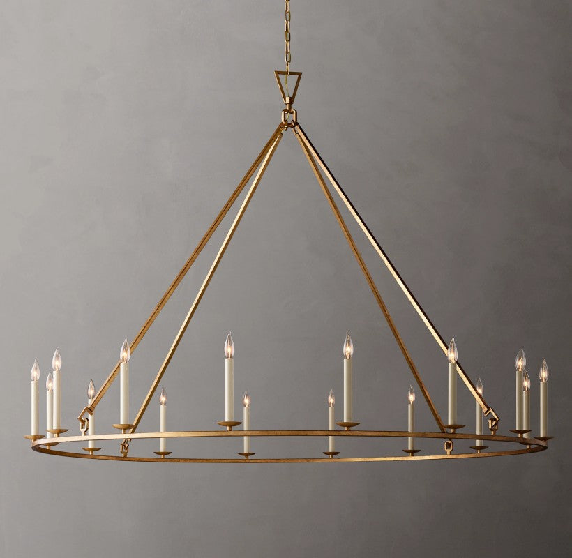 Vintage Openwork Round Chandelier 72"