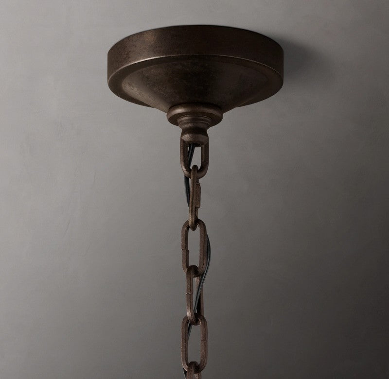 Vintage Openwork Two-Tier Round Chandelier 40"