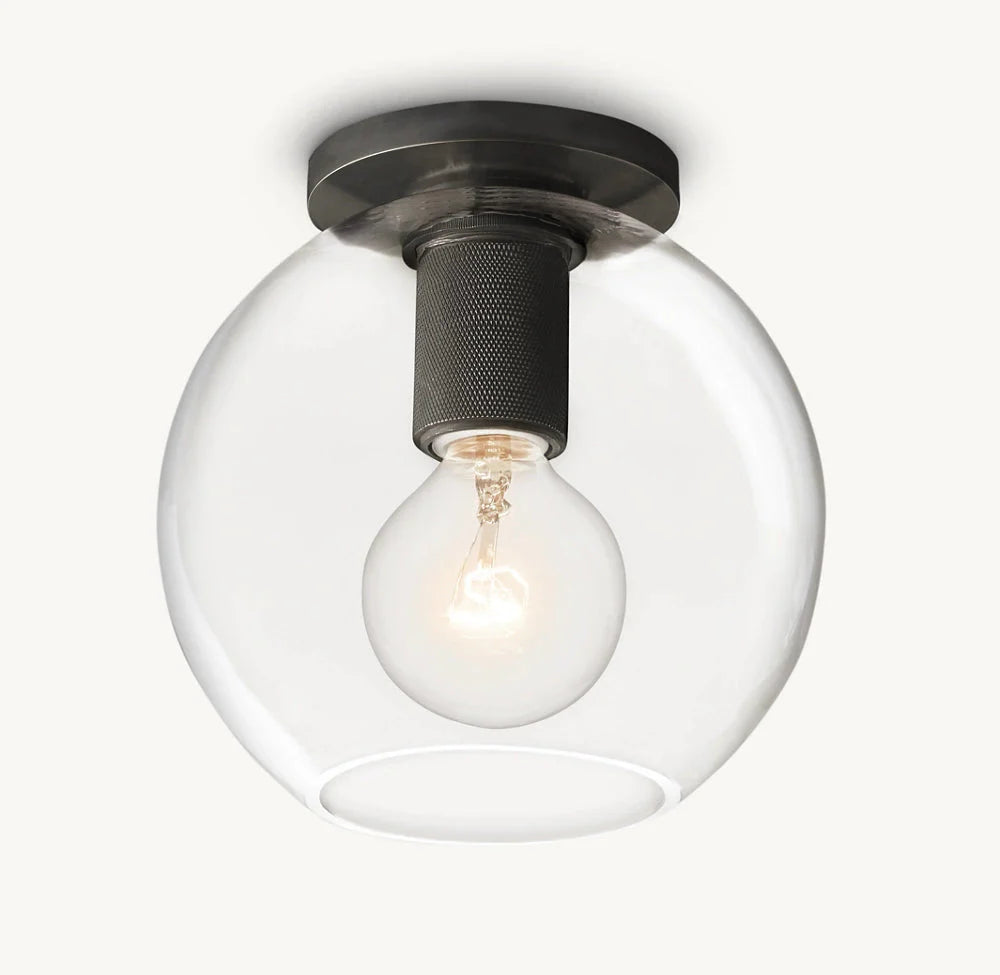 UTILITARRE GLOBE SHADE FLUSHMOUNT