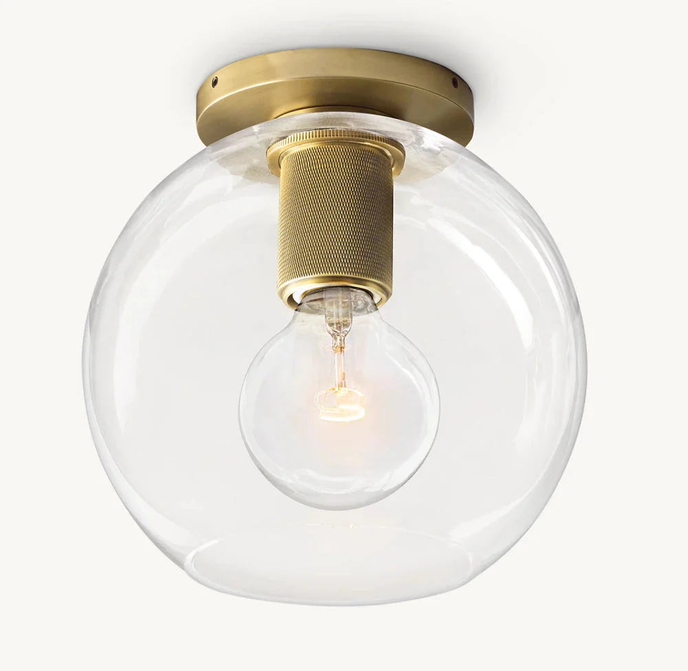 UTILITARRE GLOBE SHADE FLUSHMOUNT