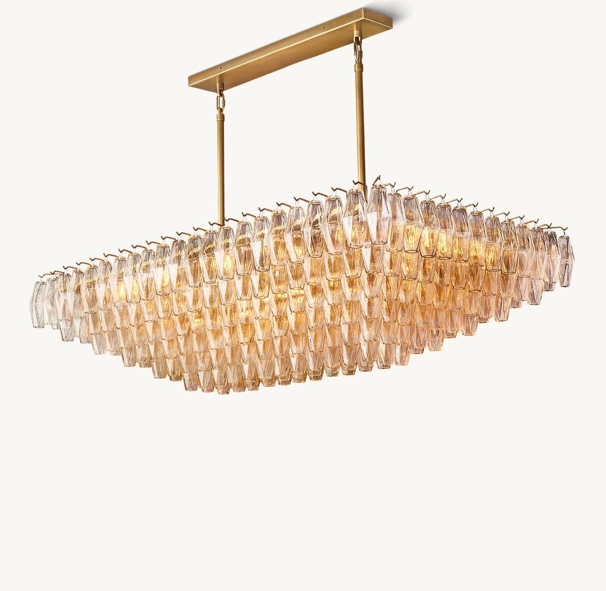 Chiaro Smoke Glass Tiered Rectangular Chandelier 54"W