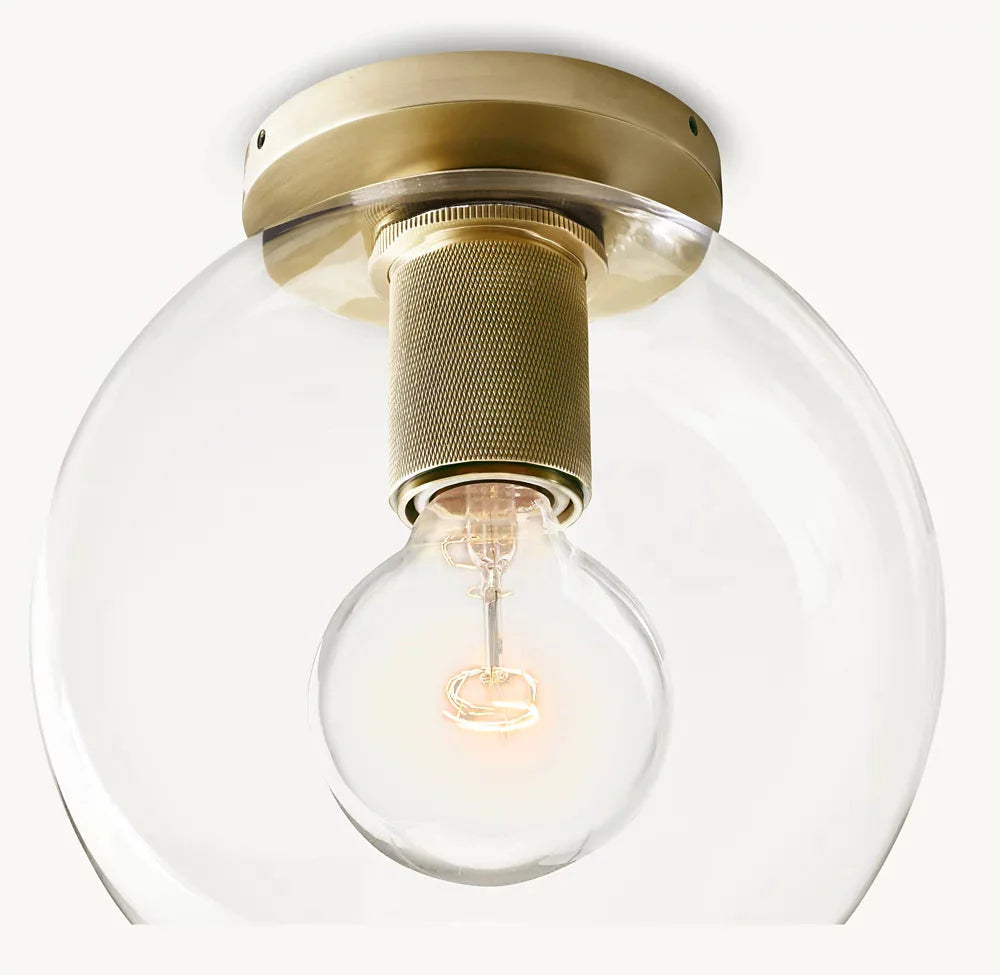 UTILITARRE GLOBE SHADE FLUSHMOUNT