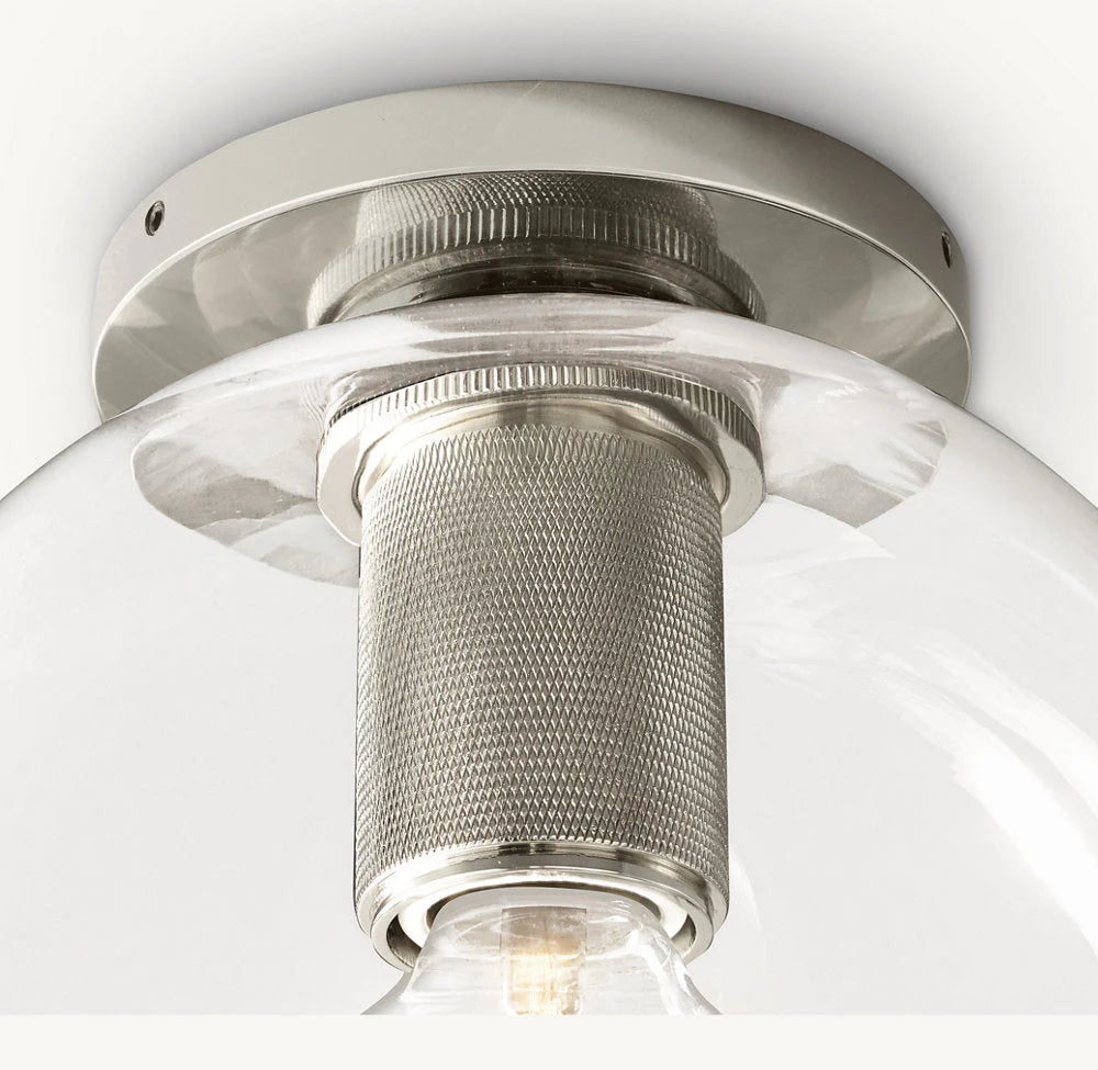 UTILITARRE GLOBE SHADE FLUSHMOUNT