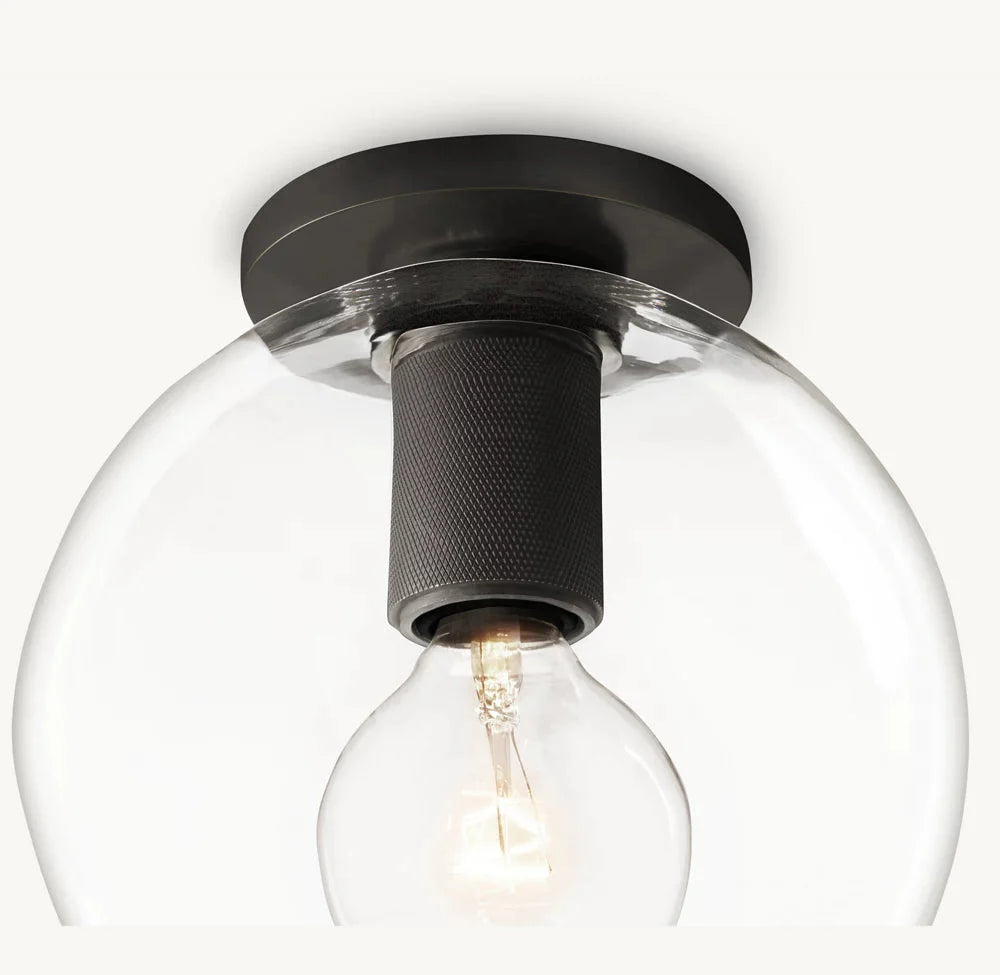UTILITARRE GLOBE SHADE FLUSHMOUNT