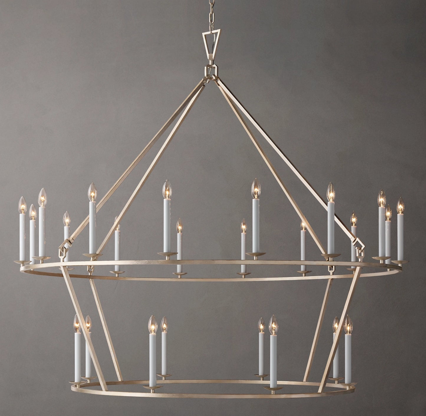 Vintage Openwork Two-Tier Round Chandelier 62"