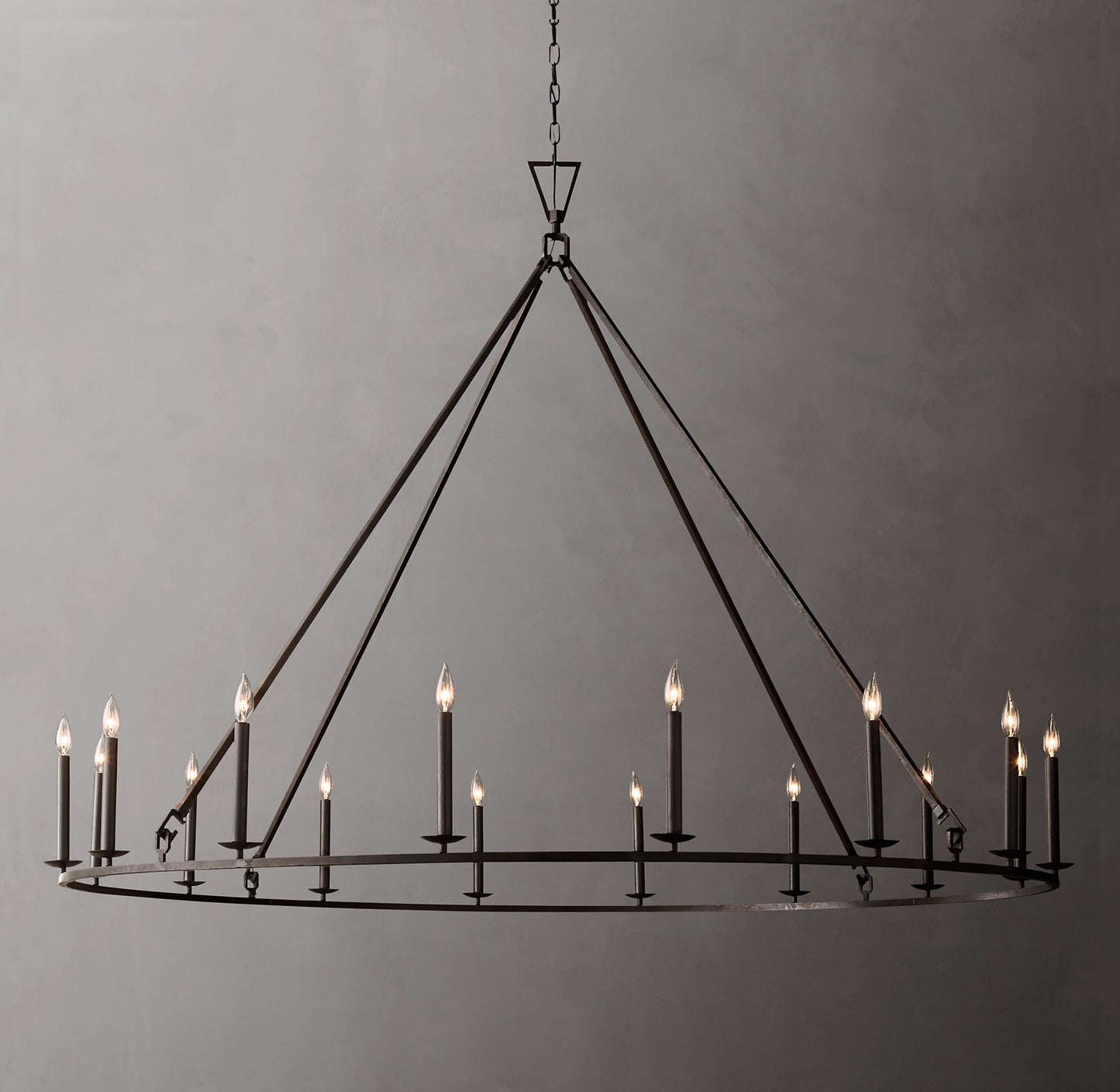 Vintage Openwork Round Chandelier 72"
