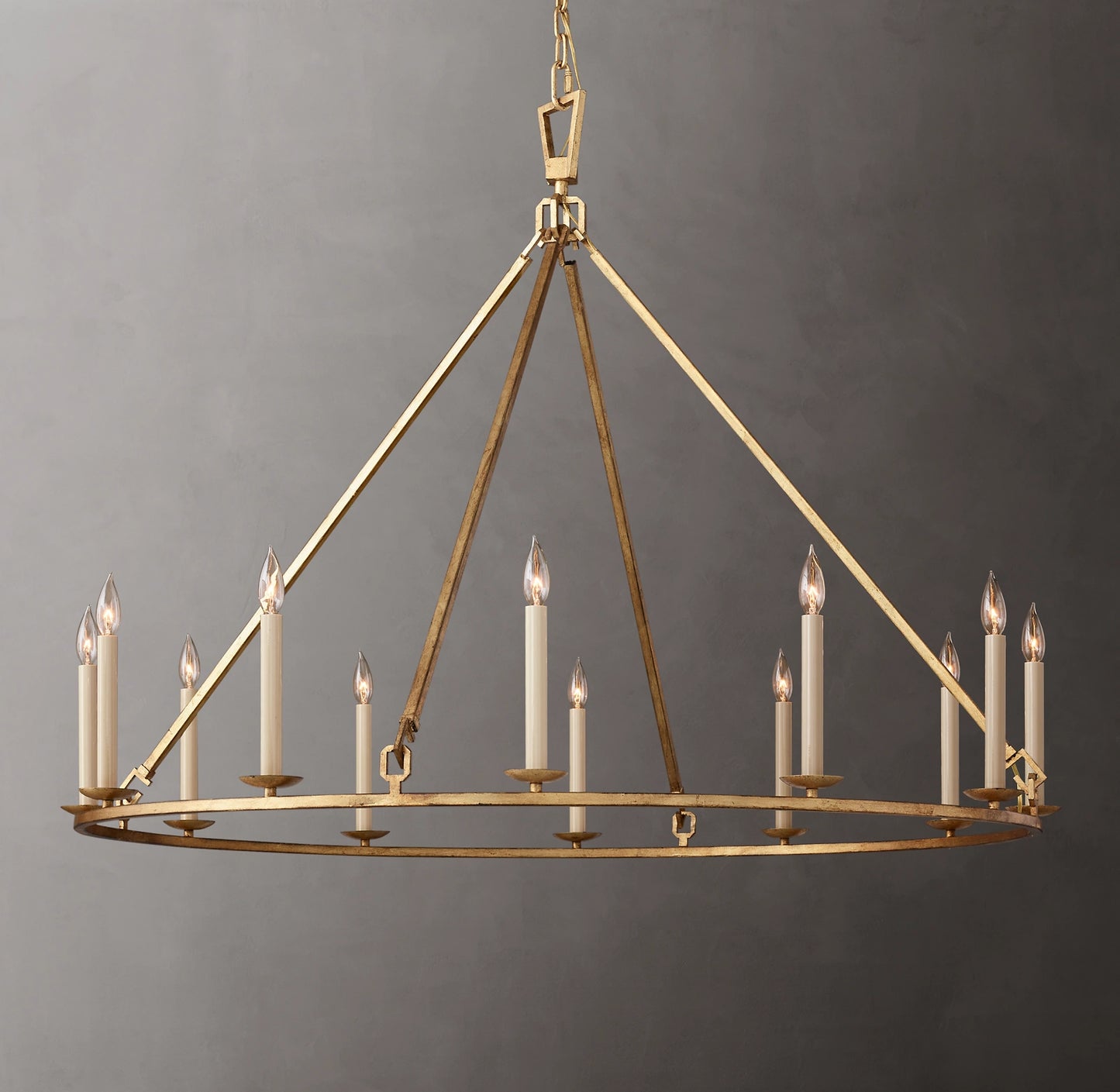 Vintage Openwork Round Chandelier 50"