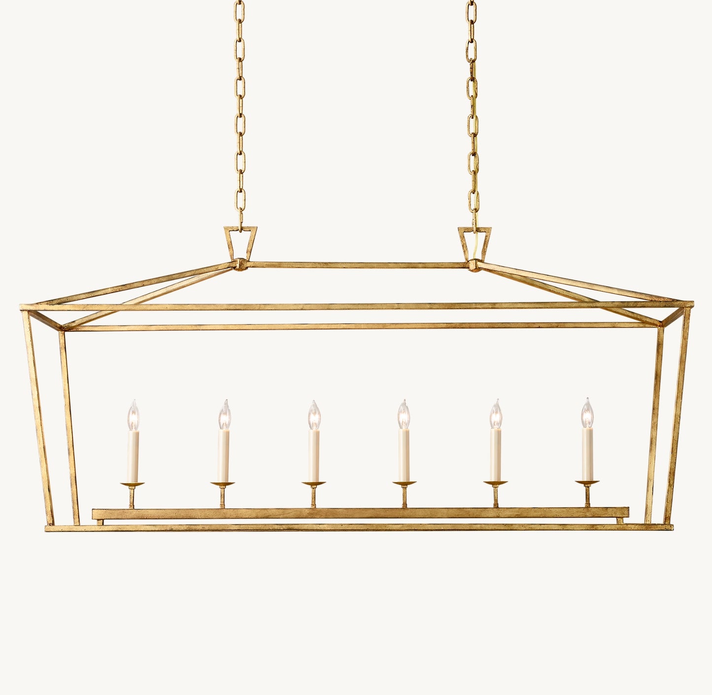 Vintage Openwork Rectangular Chandelier 54"