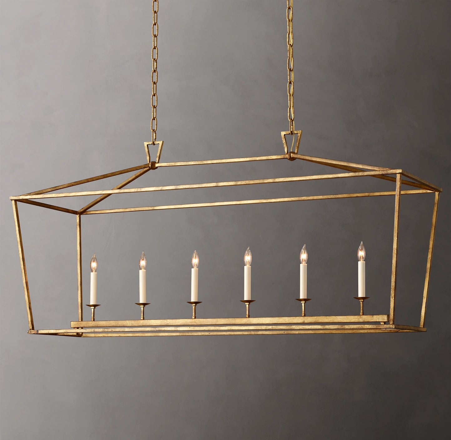Vintage Openwork Rectangular Chandelier 54"