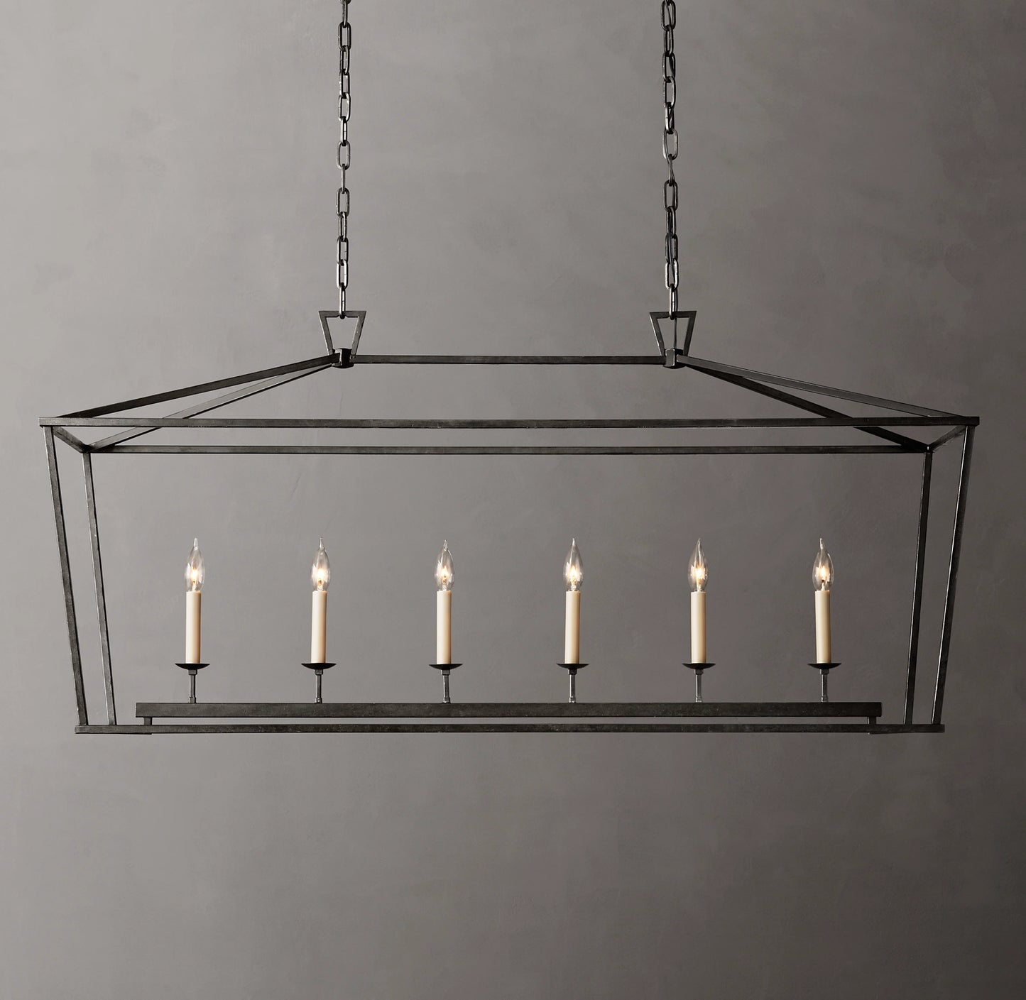 Vintage Openwork Rectangular Chandelier 54"