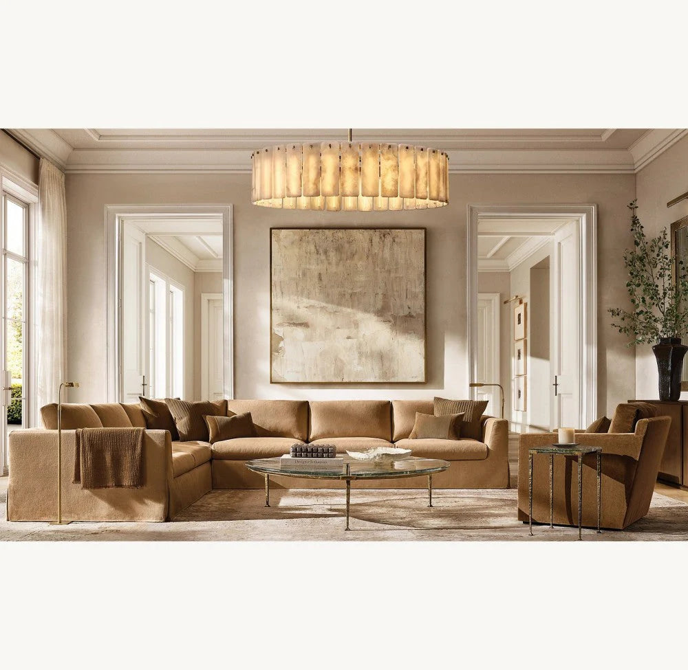 Casalle Alabaster Round Chandelier 36"D