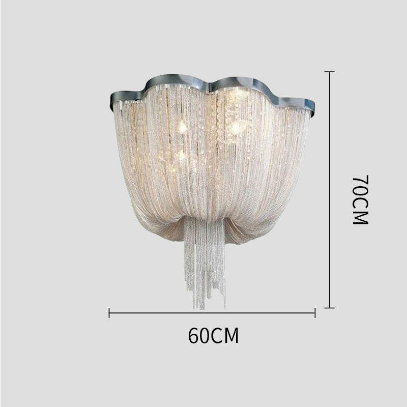 Tassel Ceiling Light Post-Modern Chandelier Aluminum Chain Light