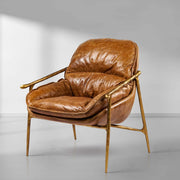 Thaddeus Brown Leather Accent Chairs