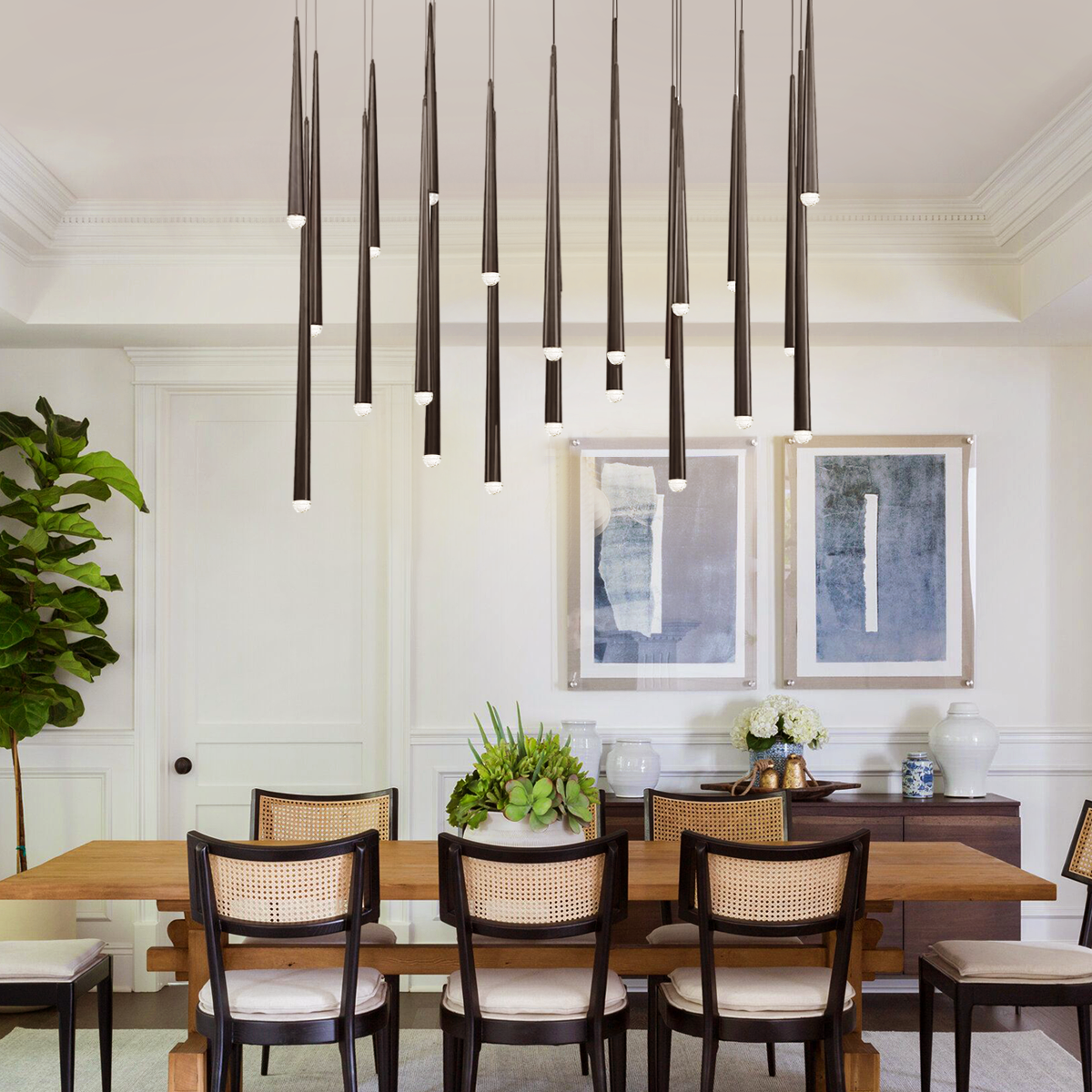 Droop Rectangle Tubular Chandelier