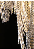 Alisa Luxury Hardware Aluminum Chain Tassel Long Branch Chandelier W35"