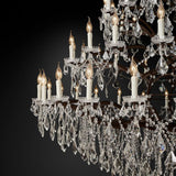 19th C. Rococo Iron & Crystal Round Chandelier 101"