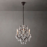 19th C. Rococo Iron & Crystal Round Chandelier 18"