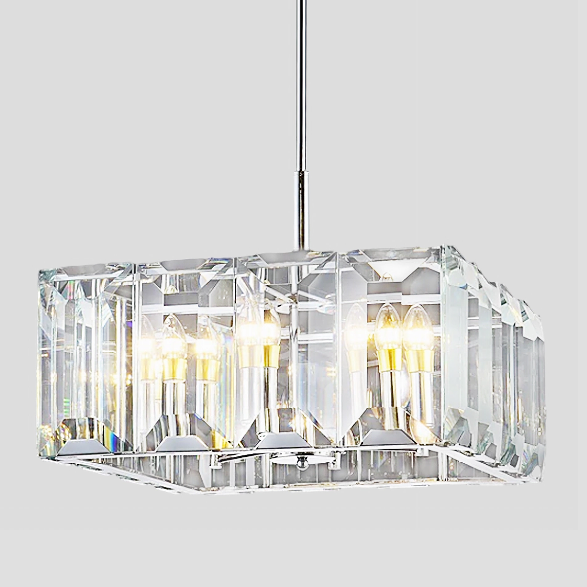 Malone Crystal Square Chandelier 24"