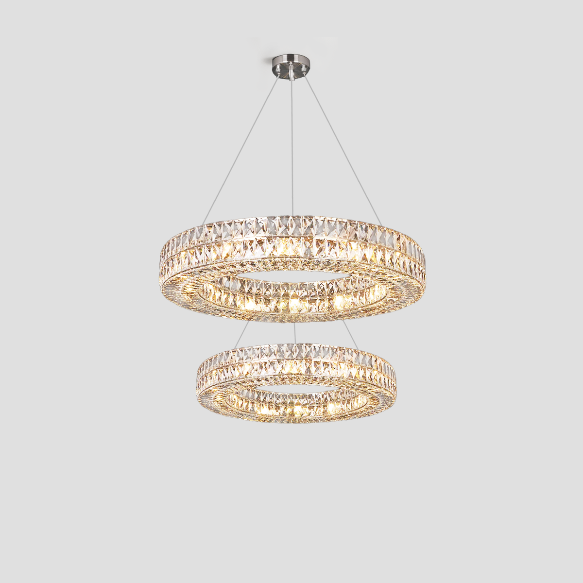 Massey Halo Crystal Multi-Tier Ring Chandelier