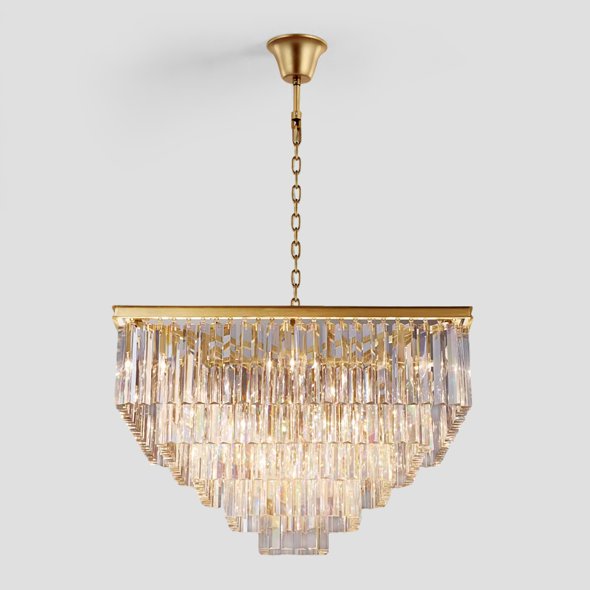 Beckett 5-Tier Crystal Square Chandelier