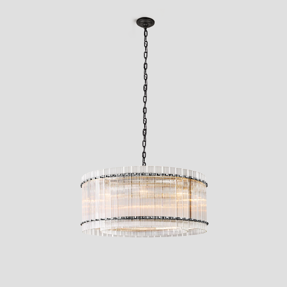 Ulysses Round Ribbed Glass Chandelier