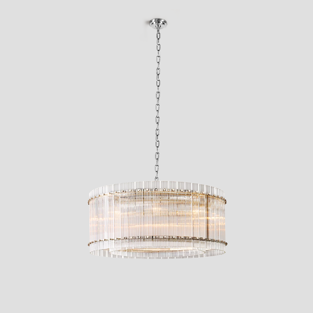 Ulysses Round Ribbed Glass Chandelier