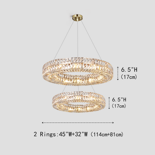 Massey Halo Crystal Multi-Tier Ring Chandelier