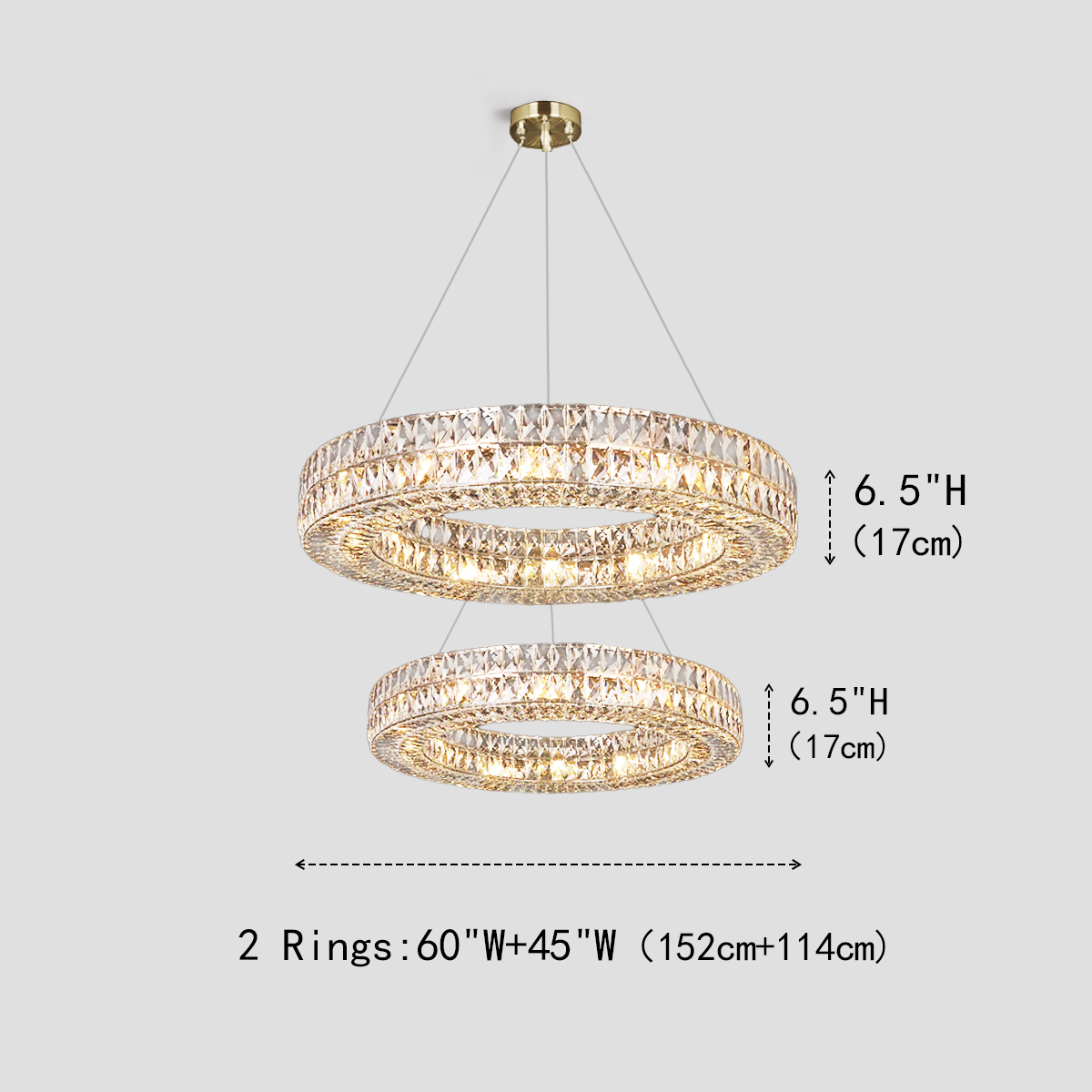 Massey Halo Crystal Multi-Tier Ring Chandelier