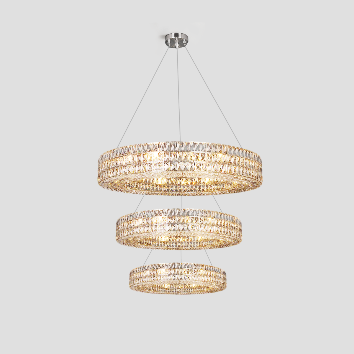 Massey Halo Crystal Multi-Tier Ring Chandelier