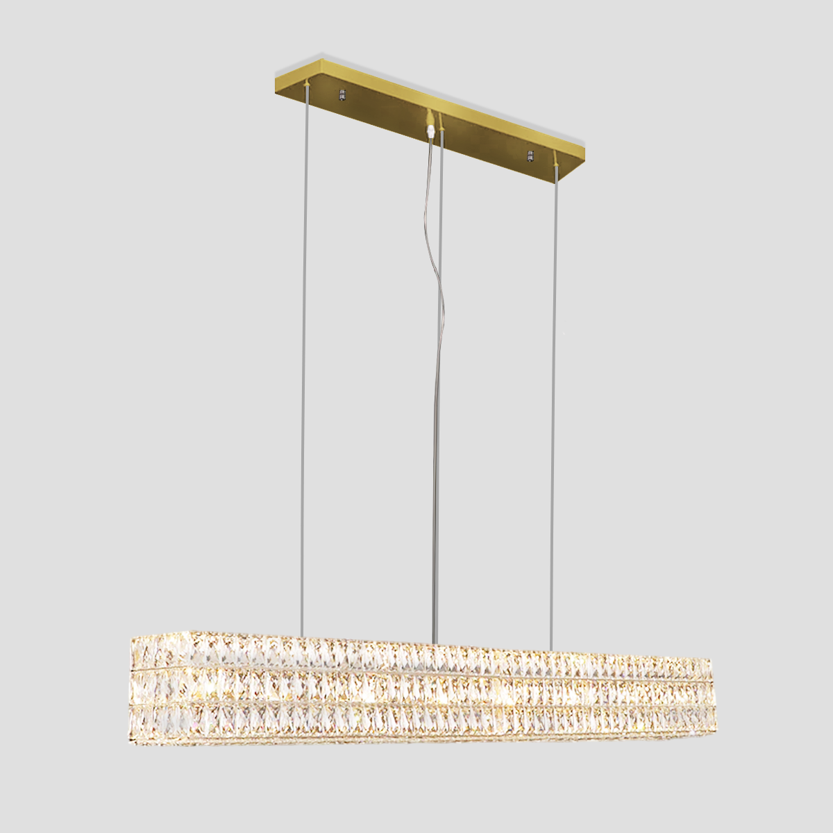 Massey Halo Rectangular Crystal Chandelier