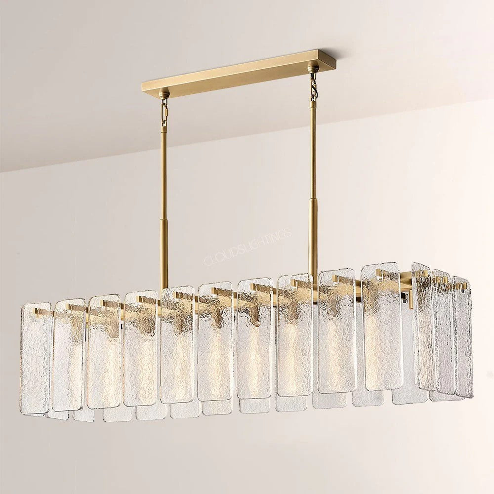 Casalle Glass Rectangular Chandelier 60"W