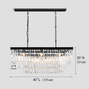 Beckett 3-Tier Crystal Rectangular Chandelier