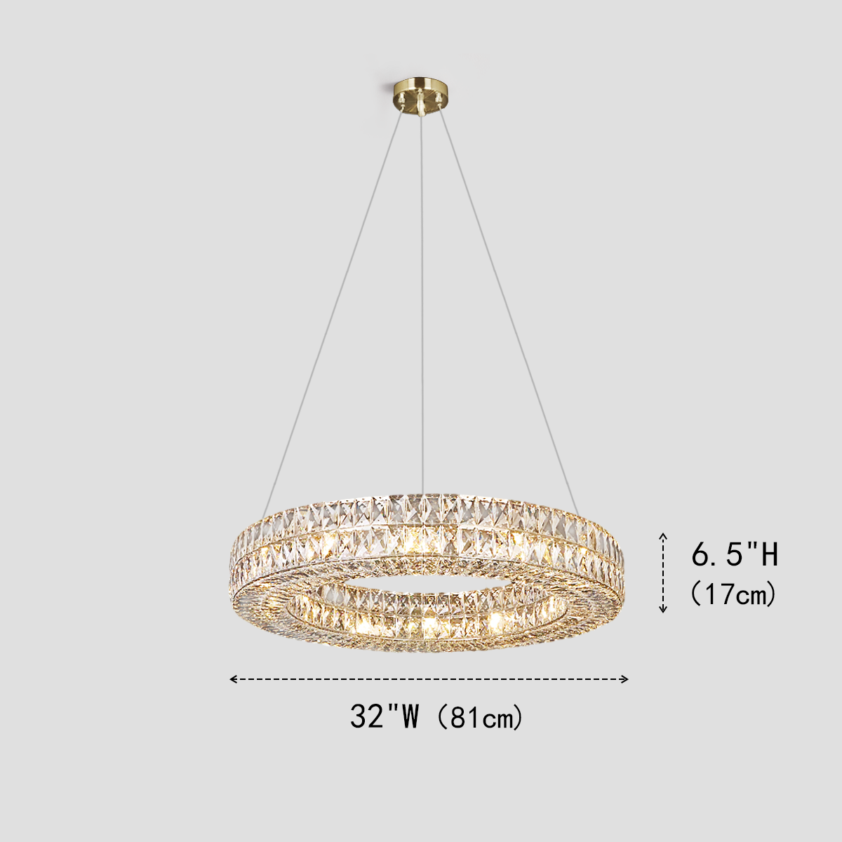 Massey Halo Crystal Ring Chandelier