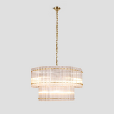 Ulysses Round Ribbed Glass Chandelier